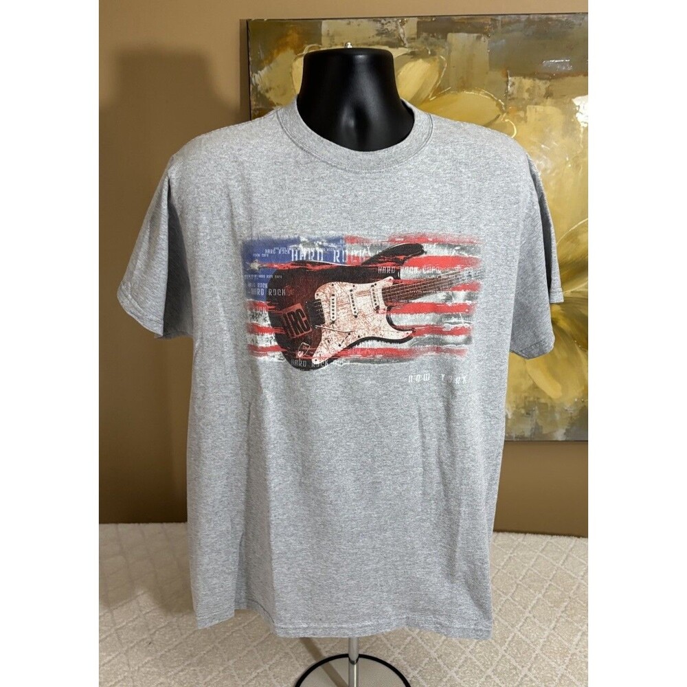 Vintage Hard Rock Cafe New York Graphic Gray Tee Men’s Size L
